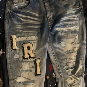 AMIRI Faded Blue Denim Jeans